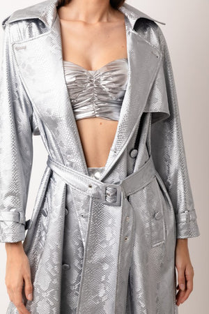 Vivienne Silver Trench Coat