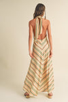Multi Color Stripe Halter Dress