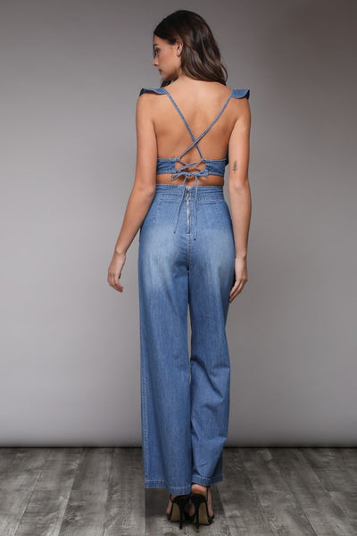 Navy Blue Ruffle Jumpsuit – Hippie Vibe Tribe