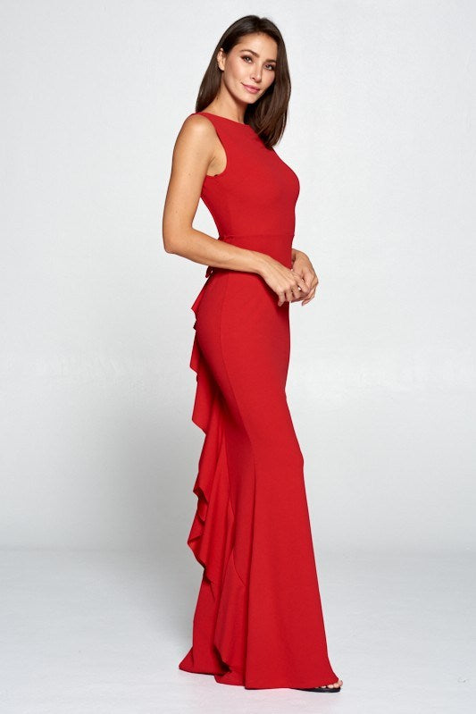 Red Bow Ruffle Dress - Hippie Vibe Tribe