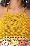 Mustard Yellow Crochet Halter & Skirt Set