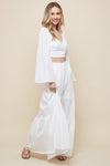 White Bell Sleeves Top and Skirt Set