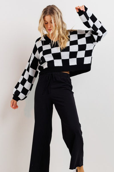 Checkered Sweater – Hippie Vibe Tribe1