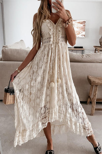 Bohemian Lace Swing Maxi Dress. Hippie Vibe Tribe Bohemian Lace Swing Maxi Dress. Hippie Vibe Tribe