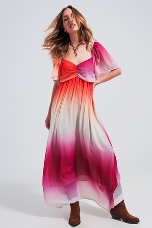 asos ombre maxi dress Ombre Sweetheart Maxi in Fuchsia