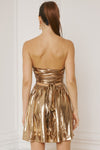 Gold Metallic Stapless Mini-Dress