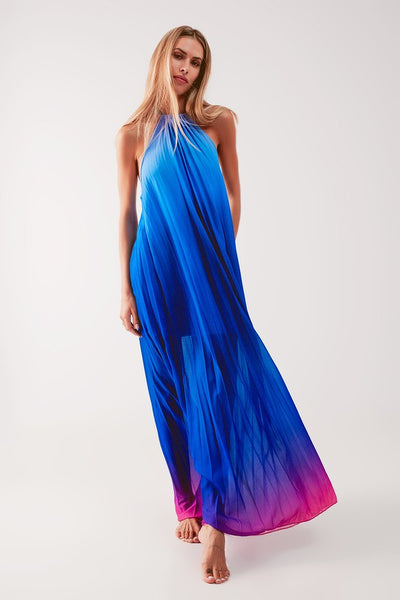 Halter Ombre Blue Maxi