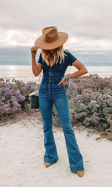 The Morgan Flared Jumpsuit – The Saucy Cowgirl CO
