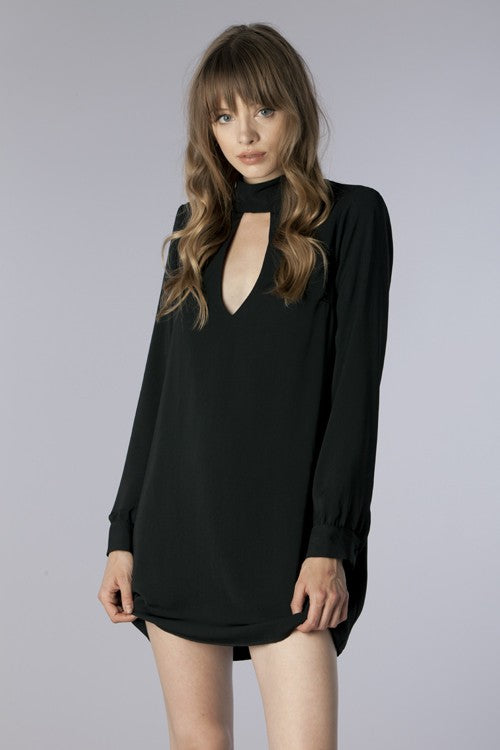 Black Woven Long Sleeve Cocktail Dress - Hippie Vibe Tribe