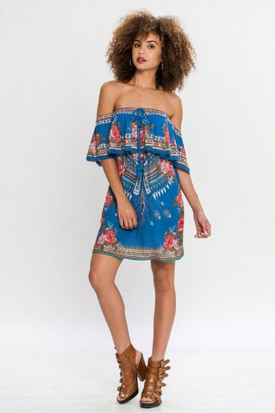 tribal print short dress OPOKUA AFRICAN TRIBAL PRINT MINI DRESS