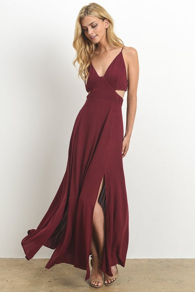lille maxi dress Burgundy Cinderella Maxi Gown