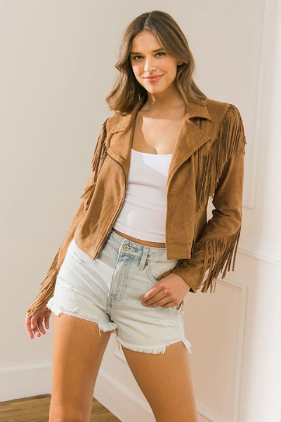 Faux Suede Fringe Jacket – Hippie Vibe Tribe