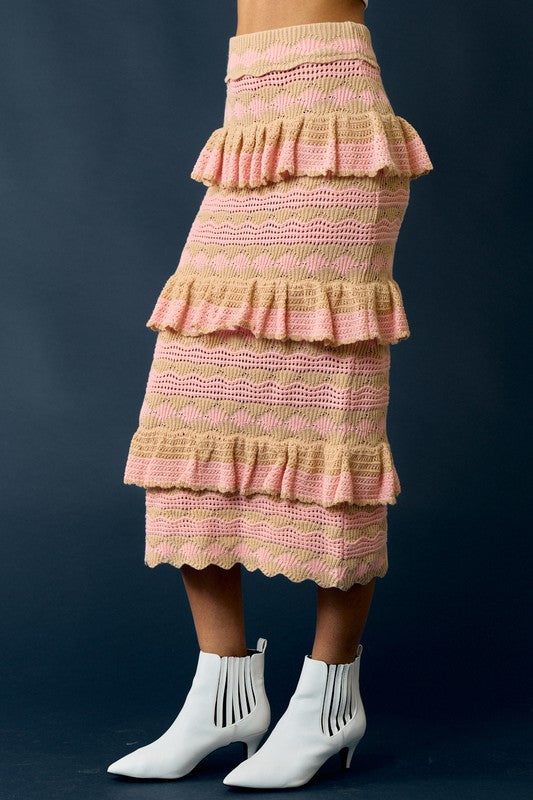 Crochet Midi Ruffle Skirt & Ruffle Tub Top