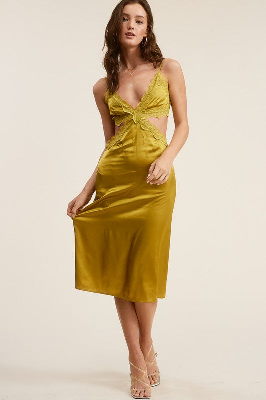 mustard yellow satin dress Women's Mustard Ruched Detail Satin Maxi Slip Dress