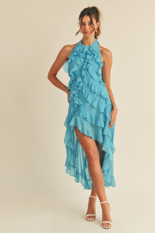 aqua halter dress On Her Level Halter Mini Dress Aqua Size L from Hello Molly