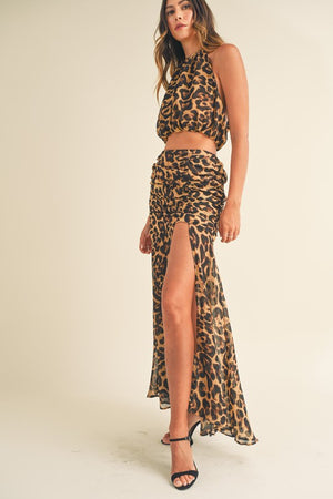 Leopard Print Skirt & Halter Top