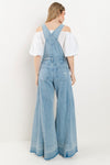 Wide Leg Distressed Overalls