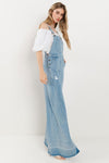 Wide Leg Distressed Overalls