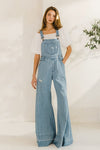 Wide Leg Distressed Overalls