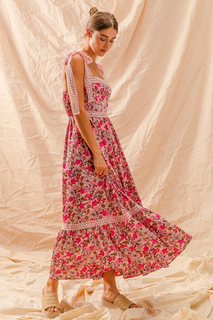 Maxi Dress with Tie Lace Straps