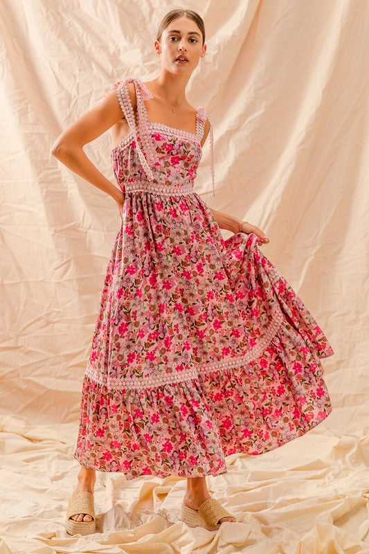 Maxi Dress with Tie Lace Straps Maxi Dress with Tie Lace Straps