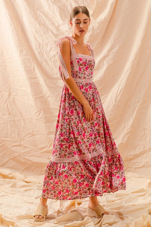 Maxi Dress with Tie Lace Straps