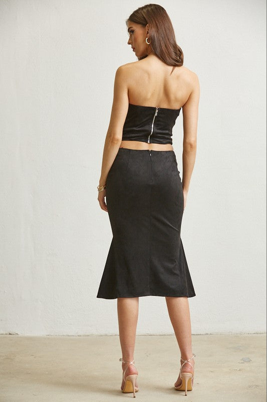 Sweetheart Faux Suede 2 Piece Lace Beauty