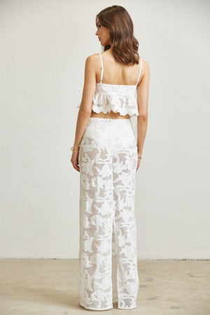 2 Piece White Lace Crocheted Set