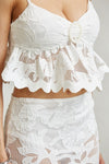 2 Piece White Lace Crocheted Set