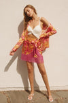 Paisley Pink Fringe Skirt