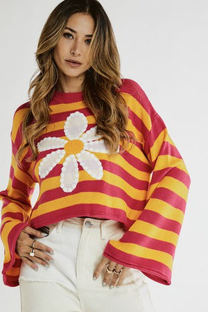 70's Daisy Cropped Sweater