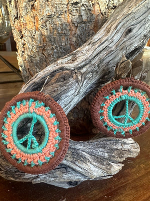 Crocheted Peace Earrings