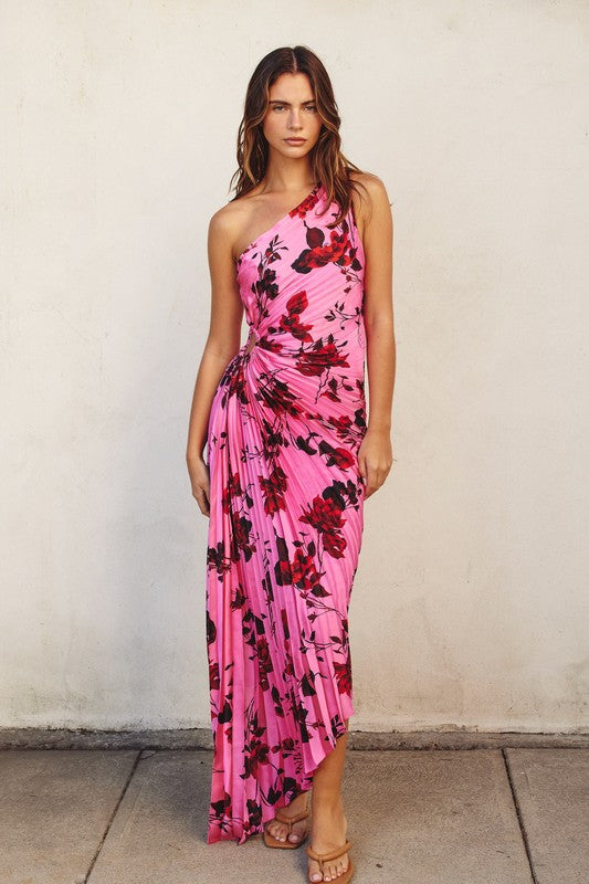 One Shoulder Pleated Maxi Dress One Shoulder Pleated Maxi Dress