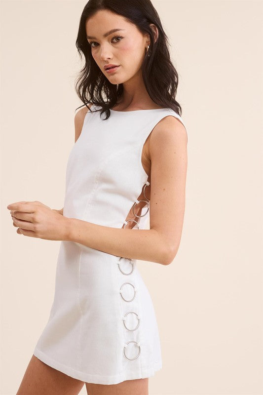 ring mini dress Marita Ring Detail Mini Dress | White | Womens