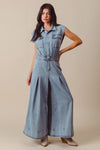 Cowgirl Wide Denim Jumpsuit