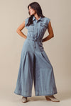 Cowgirl Wide Denim Jumpsuit