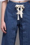 Front Lace-Up Denim Pants - Hippie Vibe Tribe