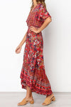 Bohemian Red Floral Maxi Dress - Hippie Vibe Tribe