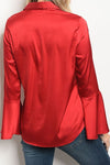 Bell Sleeve Satin Blouse - Hippie Vibe Tribe