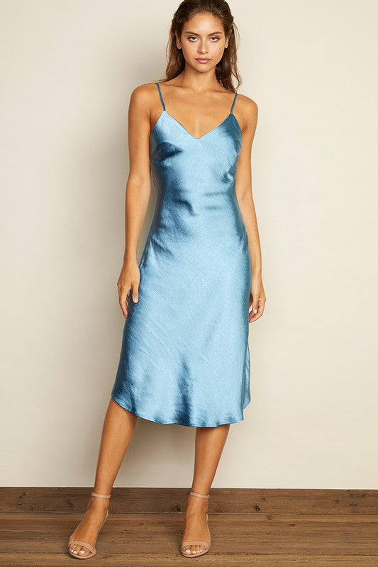 Baby Blue Satin Slip Dress medium Baby Blue Satin Slip Dress medium