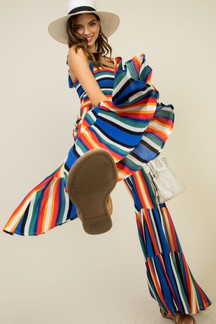 Striped Sleeveless Jumpsuit - Hippie Vibe Tribe