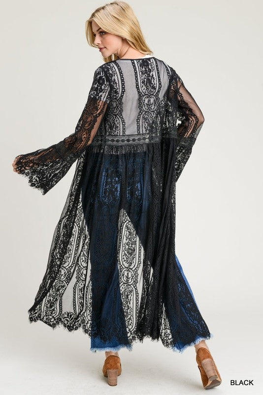 Black Body Lace Cardigan Large Black Body Lace Cardigan Large