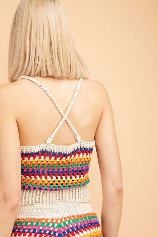 Striped Crochet Shorts Set - Hippie Vibe Tribe
