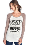 Country Heart with a Hippie Soul T-shirt - Hippie Vibe Tribe