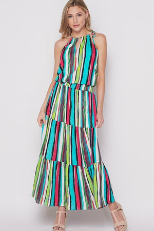 Turquoise Multi-Colored Halter Maxi Dress Hippie Vibe Tribe Turquoise Multi-Colored Halter Maxi Dress Hippie Vibe Tribe