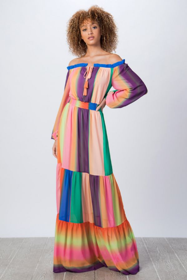 Multi-Color Patched Maxi Dress Medium Multi-Color Patched Maxi Dress Medium