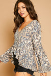 Leopard Frill Knit Top - Hippie Vibe Tribe