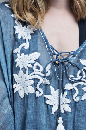 Flower Embroidered Cover-Up - Hippie Vibe Tribe