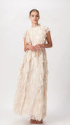 Vintage Ruffle Ivory Maxi Dress - Hippie Vibe Tribe