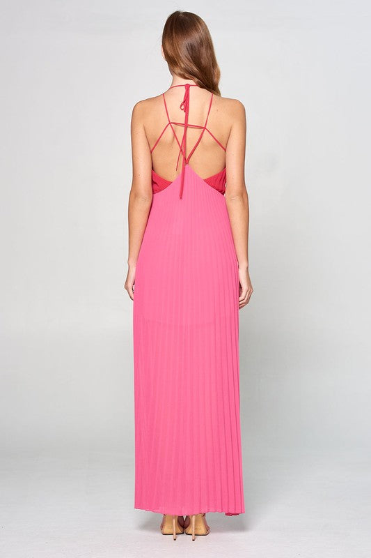 Berry & Pink Halter Maxi Dress Small Berry & Pink Halter Maxi Dress Small